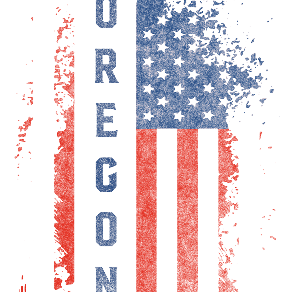 Oregon US Flag White Tee